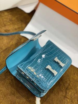 wholesale quality hermes constance 19 shinny niloticus crocodile 7w blue izmir phd